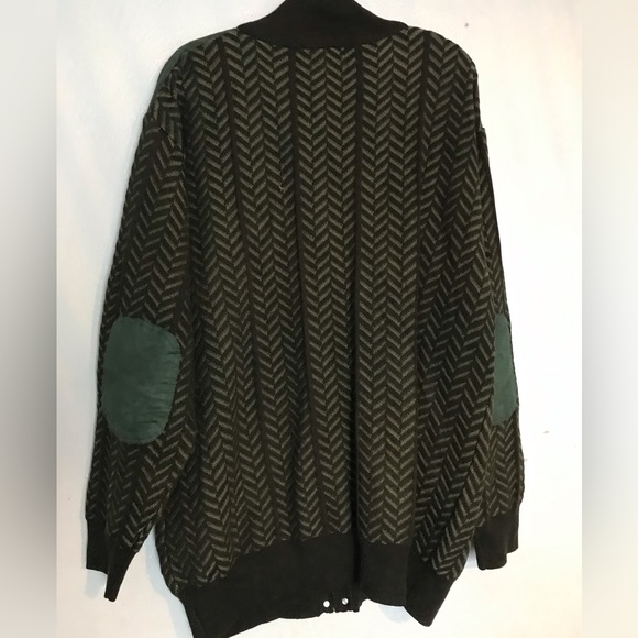 Vintage Silversilk Mens Green Textured Button Cardigan Sweater Size 3XL - Picture 2 of 9